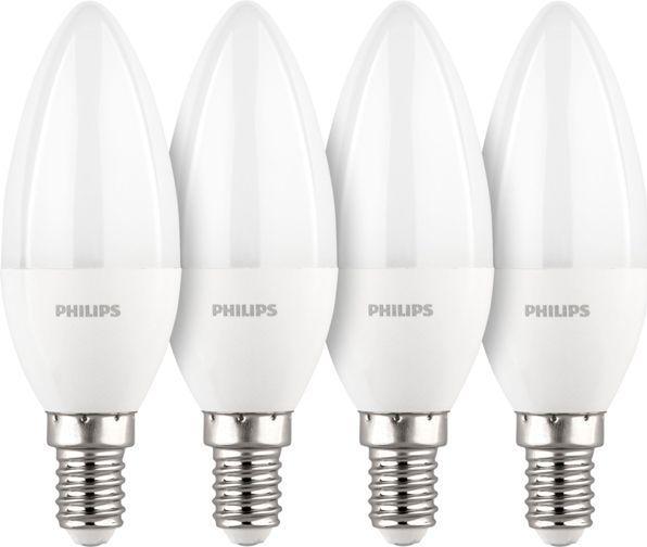 Actual product image Philips LED lamp E14 set of 4 candle-shaped 40W 4000K (E14, 4.90 W, 470 lm, 4 x, F)