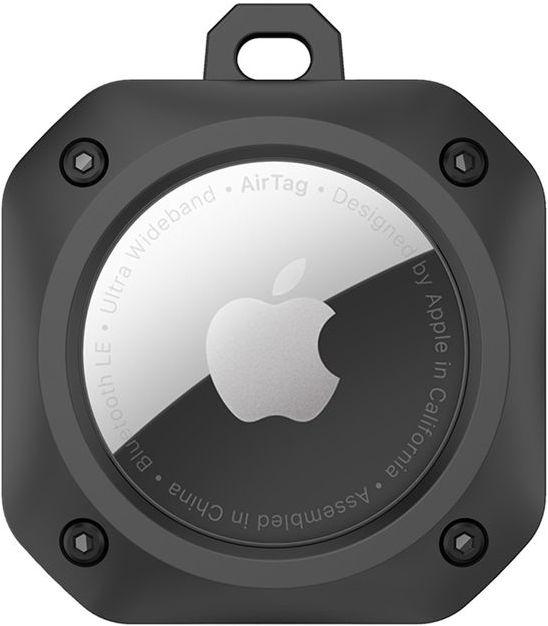 Actual product image MU Style Rugged TPU AirTag protective case with key ring