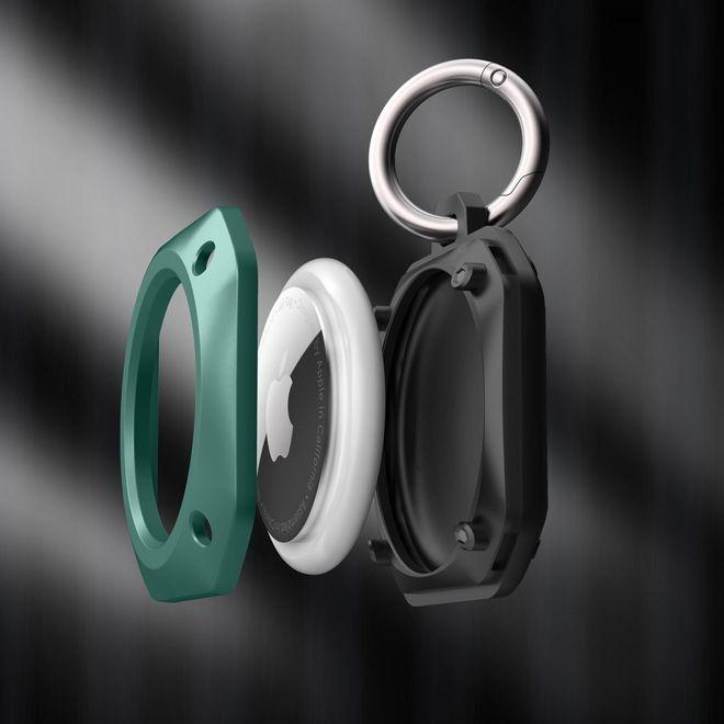 Actual product image MU Style Rugged TPU AirTag protective case with key ring