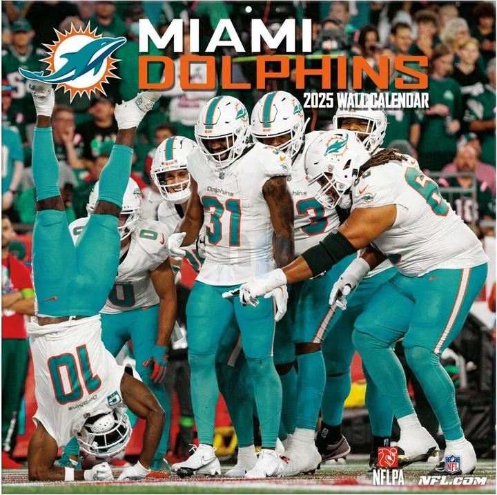 Image du produit NFL - Miami Dolphins - Calendrier mural de l'équipe 30,5 x 30,5 cm 2025 (30,5 x 30,5 cm, Français, Italien, Espagnol, Allemand, Anglais)