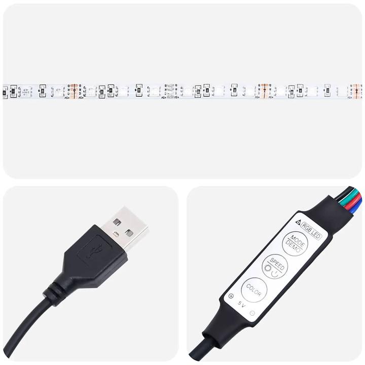 Actual product image VidaXL TV Schrank Lowboard Fernsehschrank Fernsehtisch mit LED Altholz-Optik (90 x 35 x 40 cm)