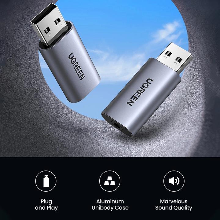 Produktbild Ugreen USB 2.0 auf Audio Adapter USB Soundkarte Stick (USB)