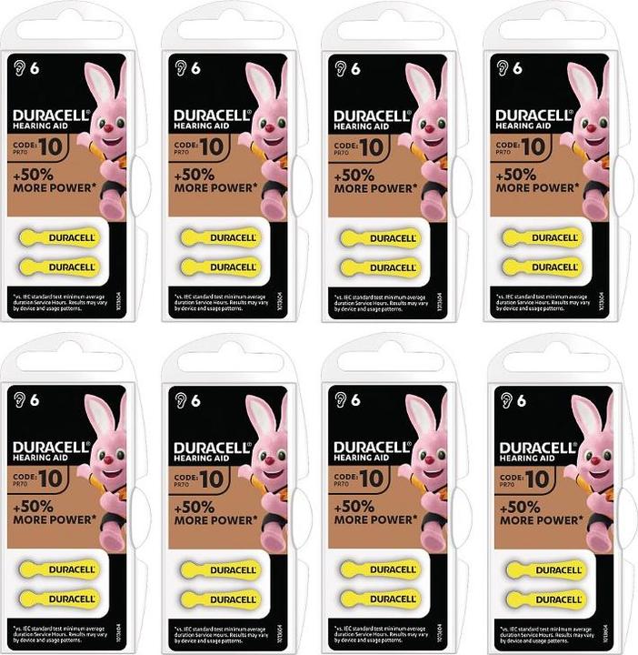 Immagine prodotto Duracell Batteria per apparecchi acustici confezione da 8 x 6 (8 pz., 55 mAh)