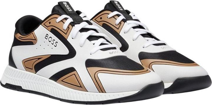 Actual product image BOSS Mens Titanium Leather Running Trainers (38)