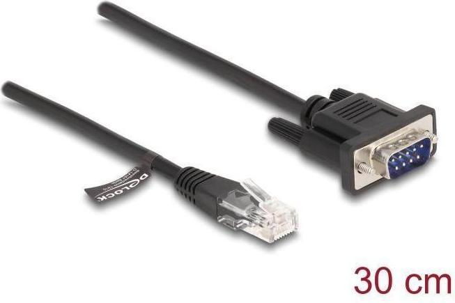 Actual product image Delock Cable RJ45 plug to serial RS-232 D-Sub 9 plug 30 cm black (0.30 m)