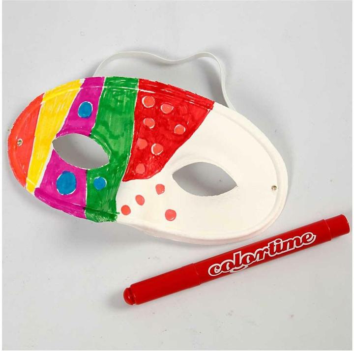 Image du produit Creativ Company Accessoire de fête demi-masque blanc, 10 pièces