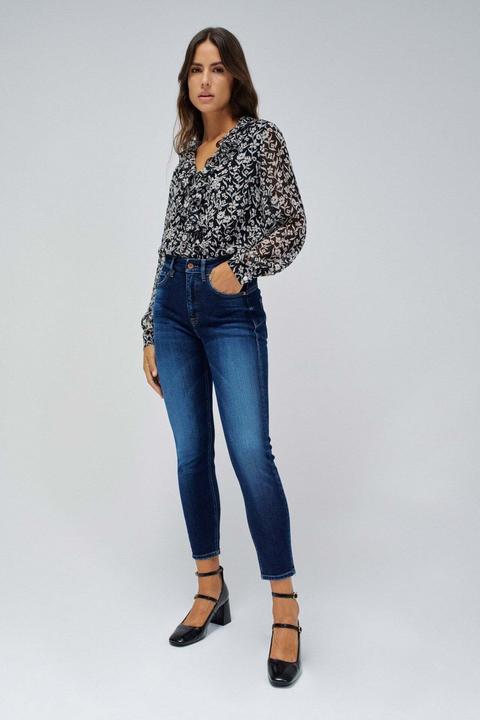 Actual product image Salsa Jeans Faith Cropped Skinny Dark Wash Jeans (28, 32)