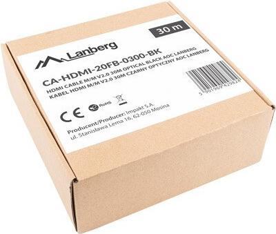 Actual product image Lanberg CA-HDMI-20FB-0300-BK optical cable HDMI M/M 30m v2.0 4K (30 m, HDMI)