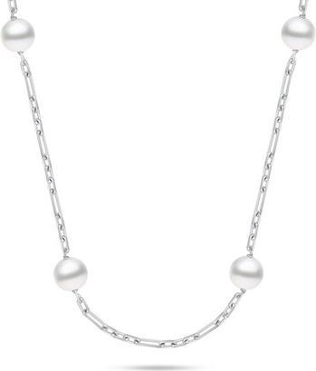 Brilio Silver - Silver necklace with Majorica pearls NCL140W