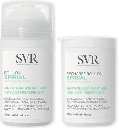 Immagine prodotto SVR Spirial Deodorant Anti-Perspirant 48H Roll-On 50ml with Refill Roll-On 50ml (Roll-on, 50 ml)