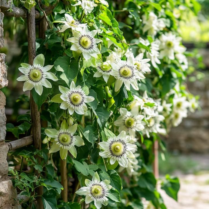 Actual product image Plant in a Box Passiflora caerulea 'Constance Elliott' - Passion flower (110 cm)