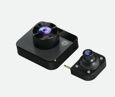 Actual product image Prestigio RoadRunner 380, 2.0" (320x240) IPS Ekranas, Dual camera: front - FHD 1920x1080@30fps, HD 1280x720@ (Night vision, Built-in display, Built-in microphone, Full HD)