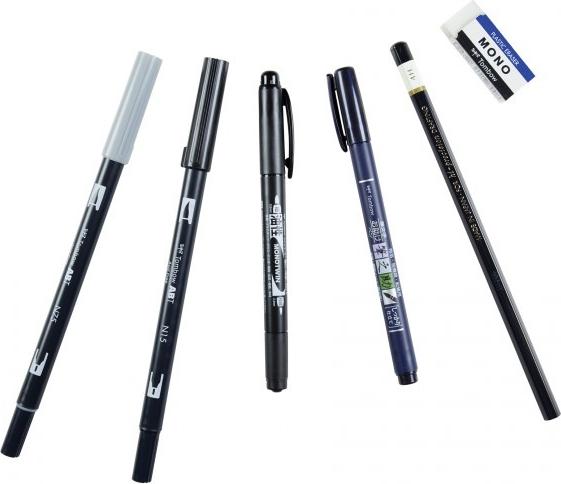 Produktbild Tombow Lettering-Set für Einsteiger (Schwarz, 6 x)