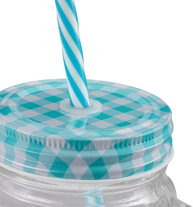 Actual product image Relaxdays Trinkglas mit Strohhalm (0.40 l, 8 x)