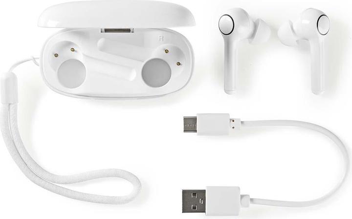 Produktbild Nedis Talk/Music 6h, 18h mit Ladeschale HPBT5055BK, white (6 h, Kabellos)