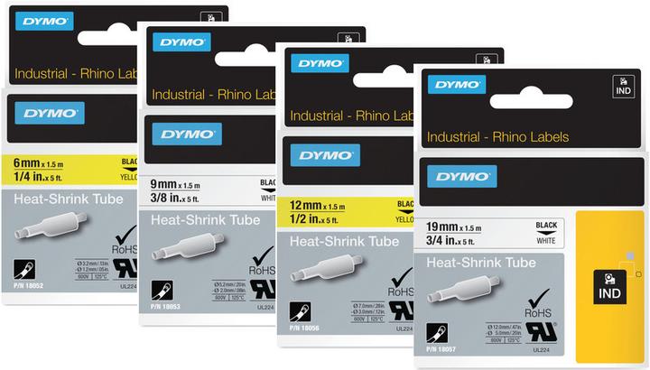 Actual product image Dymo Rhino heat shrink tubing (1.90 cm, White)