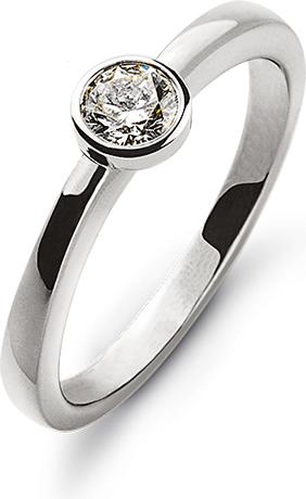 Natsumi Schmuck Diamantring Weissgold 18K/750 0.10 ct H si (53, 750/18 K Gold)
