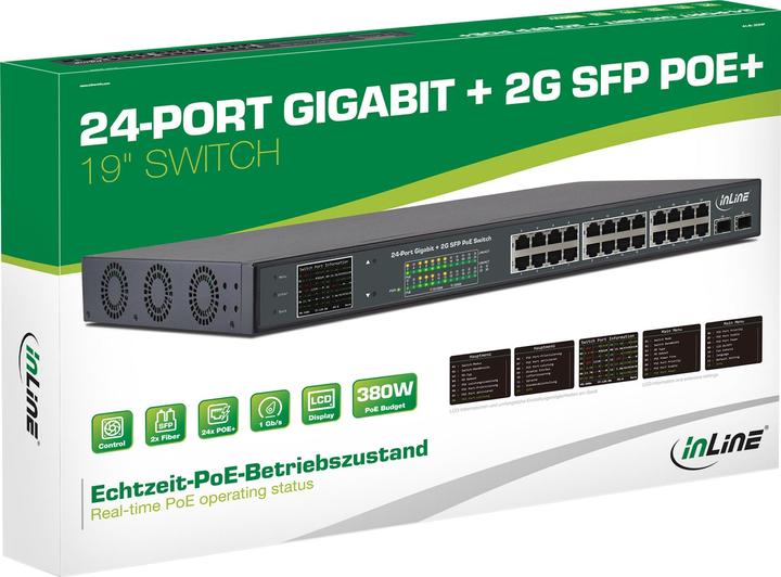 Produktbild InLine PoE+ Gigabit Netzwerk Switch 24 Port (24 Ports)