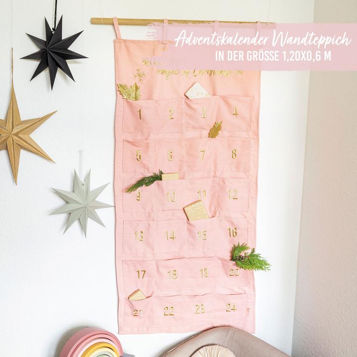 Immagine prodotto Papierdrachen Arazzo calendario dell'Avvento rosa e oro