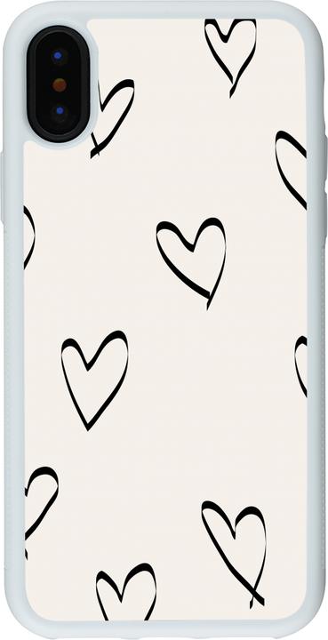 Actual product image PhoneLook Cover Silicone white Valentine 2023 minimalist hearts (Apple iPhone XS, Apple iPhone X)