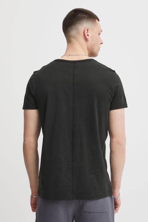 Actual product image Solid Dorian Men's T-Shirt Short Sleeve Shirt Tee With Grandad-Neck (M)