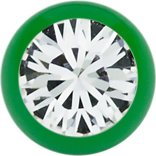Star Piercing Micro Kugel grün mit Swarovski silber (ohne Messing, Chirurgenstahl 316L)