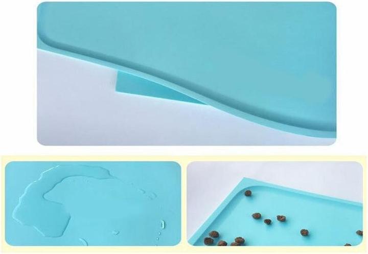 Image du produit Hermex Tapis de sol pour gamelle en silicone Tapis de sol pour nourriture pour chien Gris