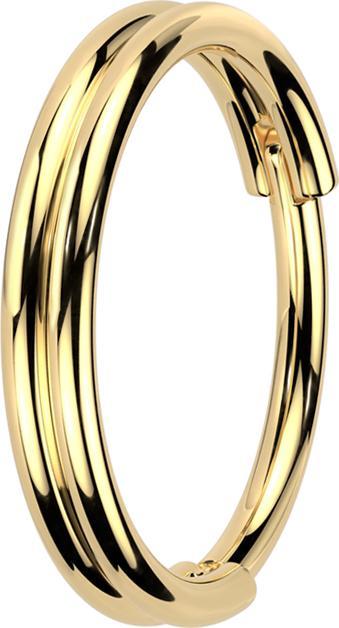 Immagine prodotto Star Piercing Anello a micro segmenti con cerniera a doppio anello placcato oro (Acciaio chirurgico 316L, senza ottone)
