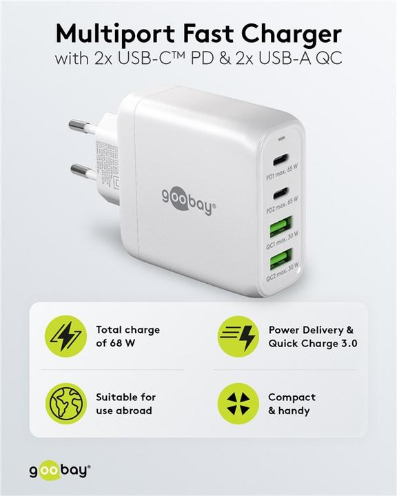 Produktbild Goobay Multiport Schnellladegerät (68 W)