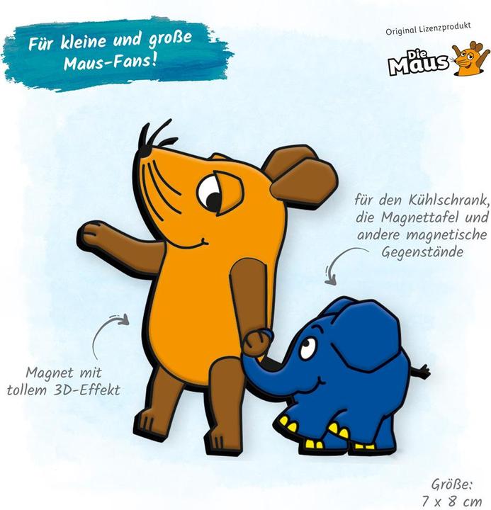 Produktbild 3 D Magnet Maus und Elefant mehrfarbig (1 x)