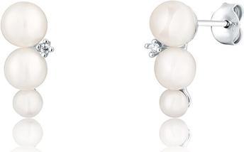 Image du produit JVD Charming Silver Earrings With Real Pearls