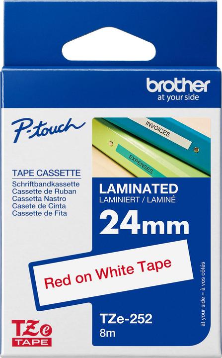 Produktbild Brother Tze-252 (2.40 cm, Weiss, Rot)