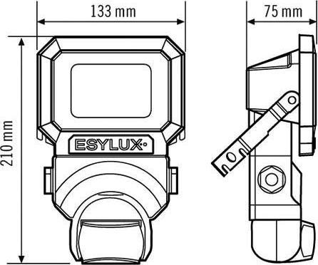 Produktbild Esylux LED-Strahler AFL-SUN-LED-10W-5K-Schwarz (1000 lm, IP65)