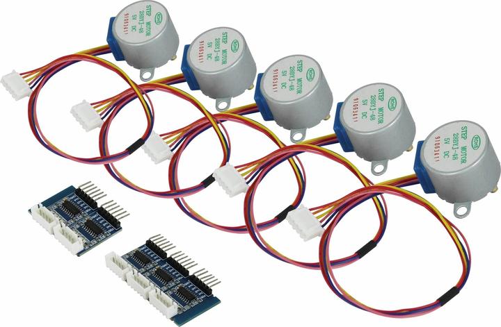 Actual product image Allnet 4duino stepper motor 5-pack 5 Volt. Driver included