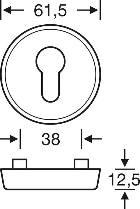 Produktbild FSB Schutzrosettenpaar 73 7395 00 Edelstahl 6204 rund ohne Zylinderabdeckung Stärke 12,5 mm (Türgarnitur)