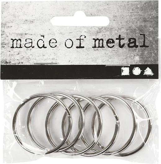 Actual product image Creativ Company Schlüsselringe 30mm, Set mit 6 Stück, aus Metall