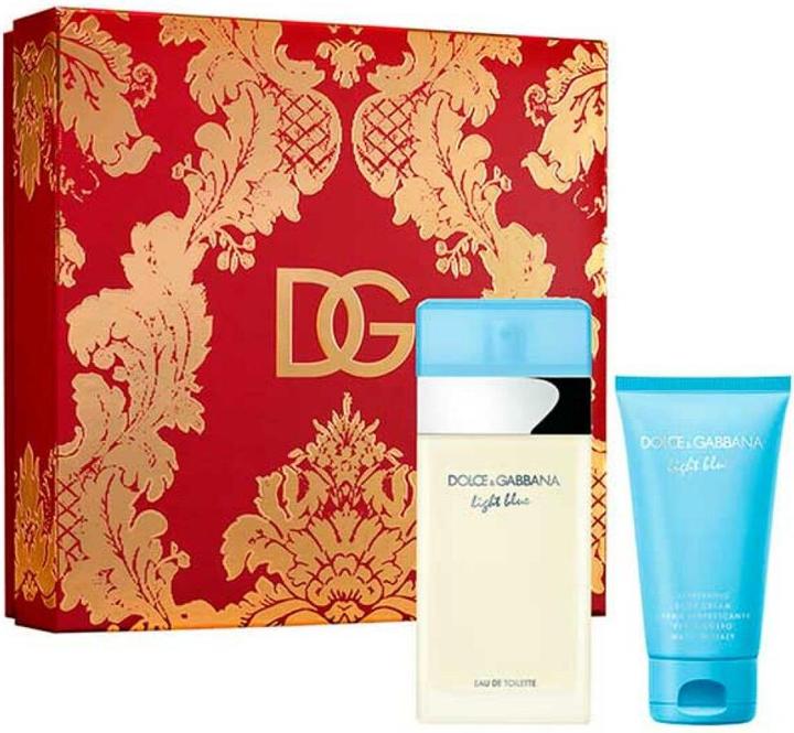 Actual product image Dolce & Gabbana Light Blue for Women 2 Pc Gift Set 3.3oz EDT Spray 1.7oz Body Cream Fresh 5.0 Ounce (Eau de toilette, 100 ml)