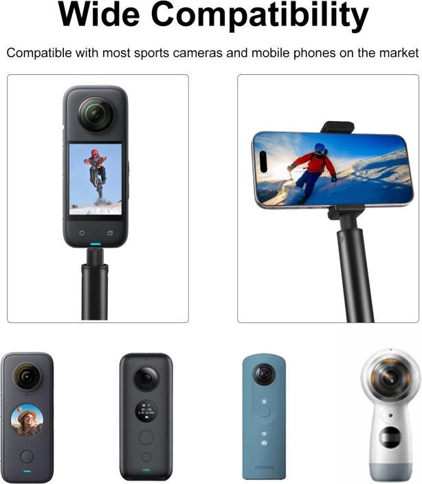 Image du produit Puluz 2m Metal Selfie Stick Monopod for Insta360 One RS / X2 / X3 / X4 (Black) (X4, One RS, X2, x3)