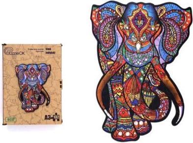 Produktbild PuzzleOk Öko-Holzpuzzle 132 Indischer Elefant A3