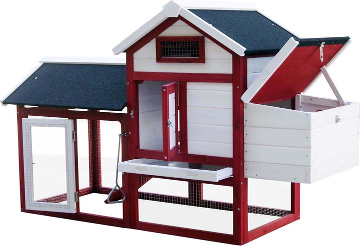 Image du produit Wiltec Poulailler 1520x520x920mm Récréation libre Bois de sapin Poulailler Bac à fientes Poulet