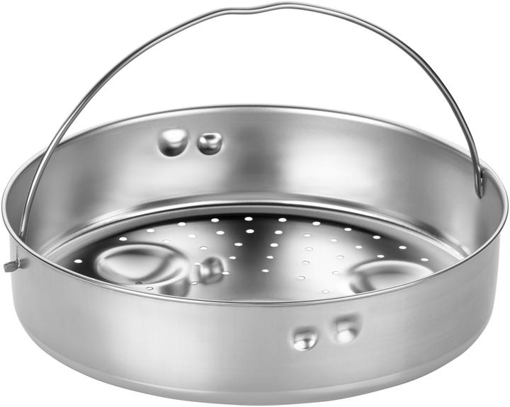 Produktbild WMF Dampfeinsatz 10cm Einsatz Siebeinsatz gelocht für Schnellkochtopf 3,0-8,5l (22 cm, Metall)