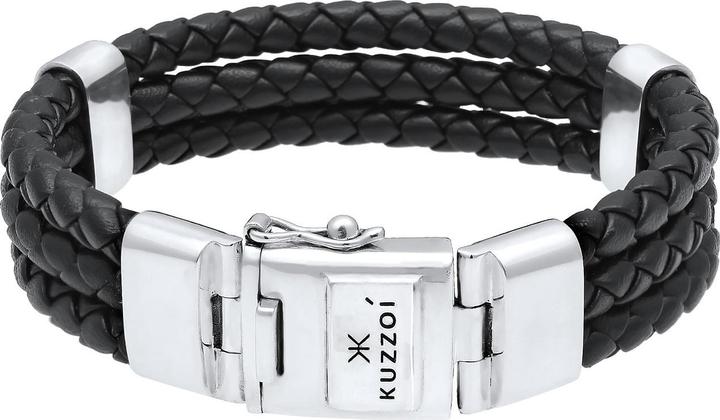 Immagine prodotto Kuzzoi Bracciale di base (23 cm, Argento 925, Cuoio, Nessuna pietra)