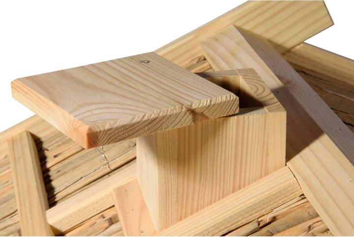 Actual product image Dobar Large "Trollanes" birdhouse with thatched roof, for stands