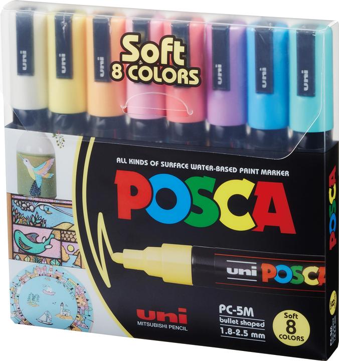 Image du produit Posca Marqueur PC-5M pointe ogive (Multicolore, 2.50 mm, 8 x)