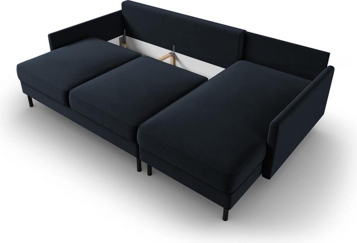 Actual product image Micadoni Velvet Right Corner Sofa With Bed Function And Box, "Scott", 5 Seats, 212x142x87Made in Europe (Corner sofa)