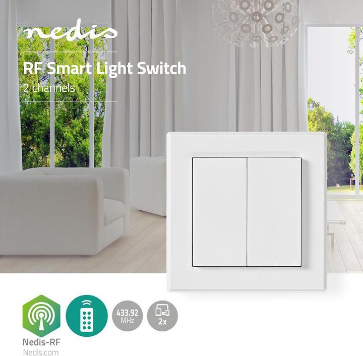 Actual product image Nedis RF Light Switch Double White