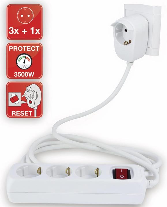 Actual product image REV Power strip 3+1-socket 5m + switch (4 x, CEE 7/3, 5 m)