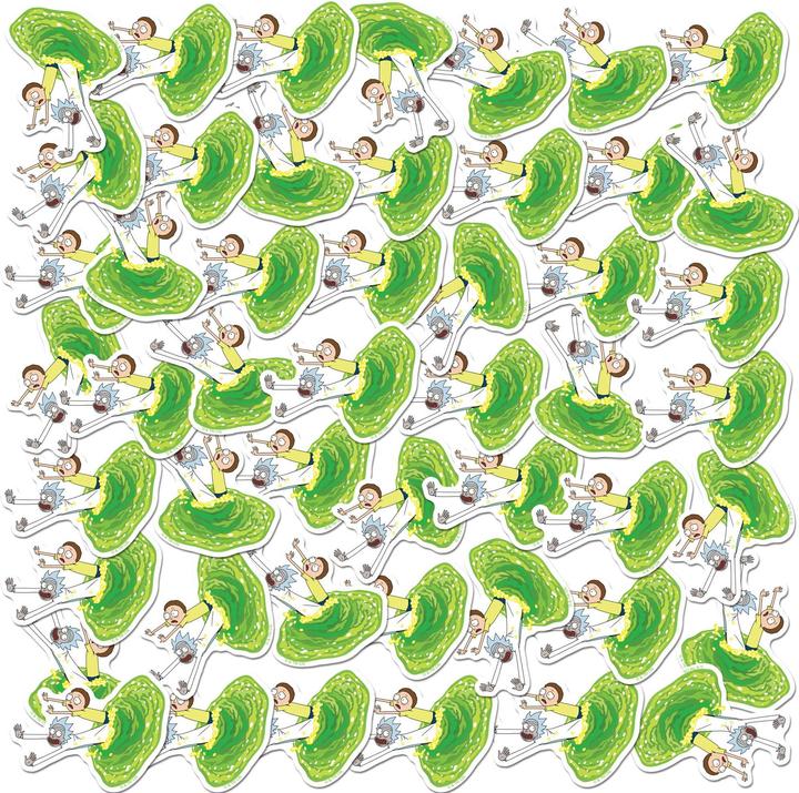 Actual product image Rick And Morty Deluxe Portal Stickers (Pack of 50)