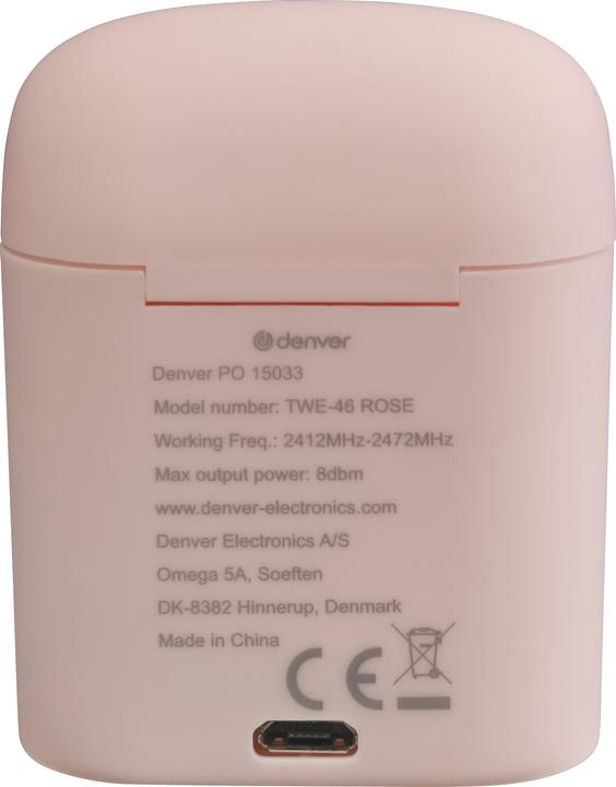 Image du produit Denver TWE-46 Rose (30 h, Sans fil)