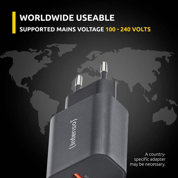 Image du produit Intenso Power Adapter W30AC, 30W, USB-A und USB-C Anschluss, für iPhone, iPad, Tablet, Samsung Galax (30 W)